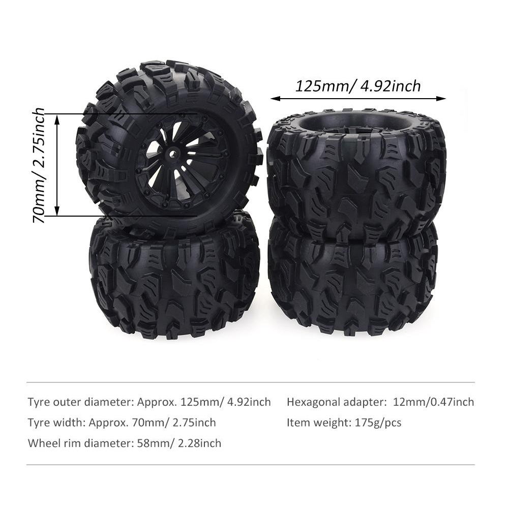 Rc Truck Monster - Zd racing 4pcs 125mm 1/10 monster