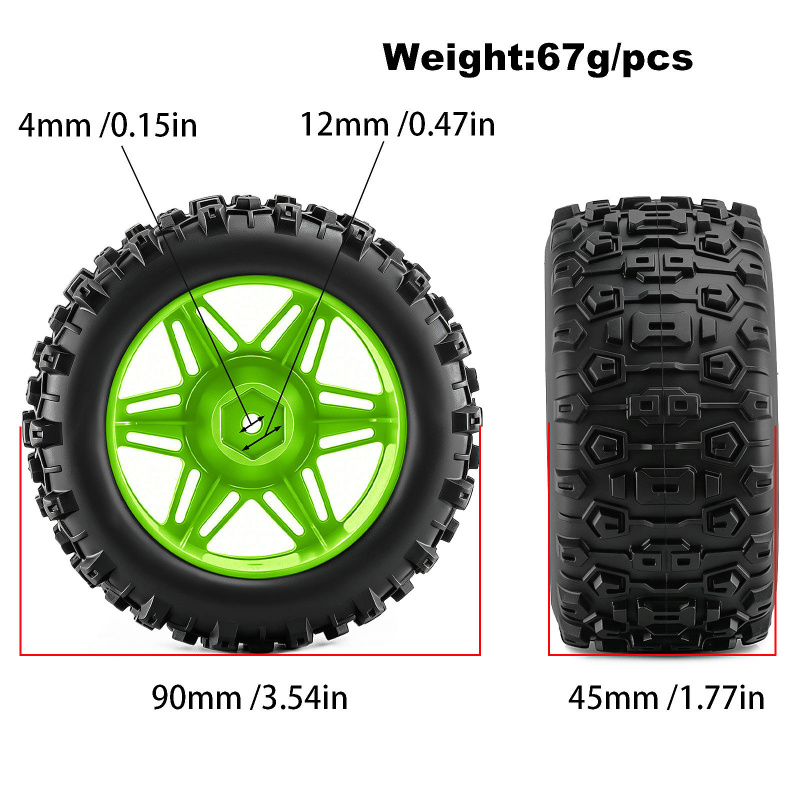 4 Stück RC Monster Truck Räder – Rc Truck Monster Bewertung und Preis
